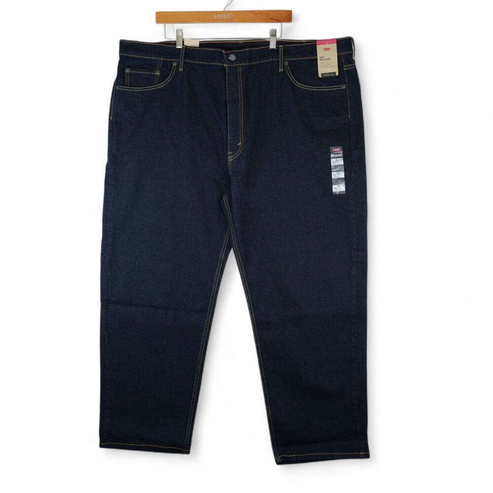 Levis 550 Jeans Mens Big & Tall 48x30 Blue Relaxed Fit Dark Wash Stretch $69.50